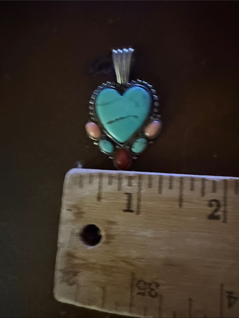 Very old turquoise and sterling silver pendant - Picture 4 of 5